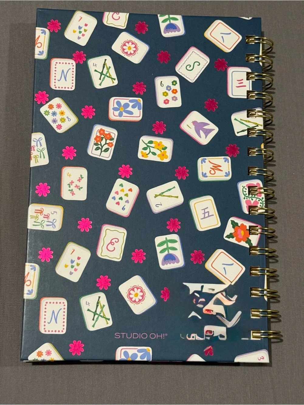 Studio Oh! Mahjong 200 Page Spiral Journal Notebook Front/Back Hardcover Cover